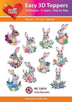 Easy 3D Toppers - Cute Bunnies-1