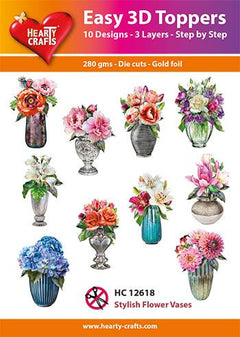 Easy 3D Toppers - Stylish flower Vases-1