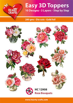 Easy 3D-Toppers Rose Bouquets-1
