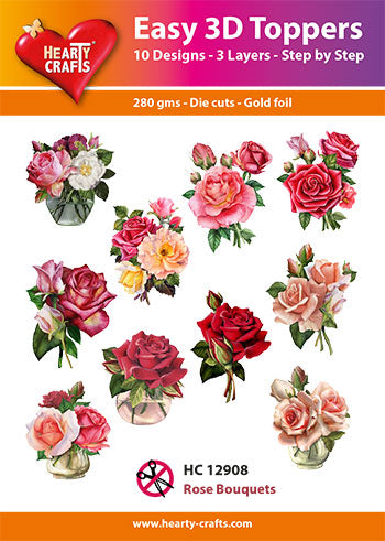 Easy 3D-Toppers Rose Bouquets-1