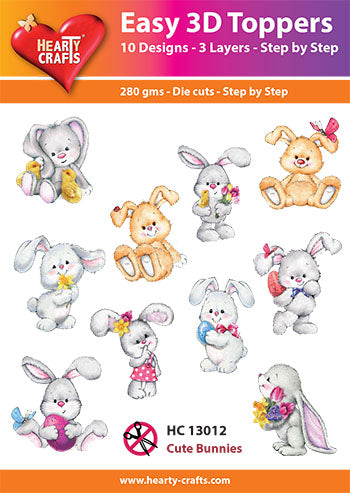 Easy 3D-Toppers Cute Bunnies-1