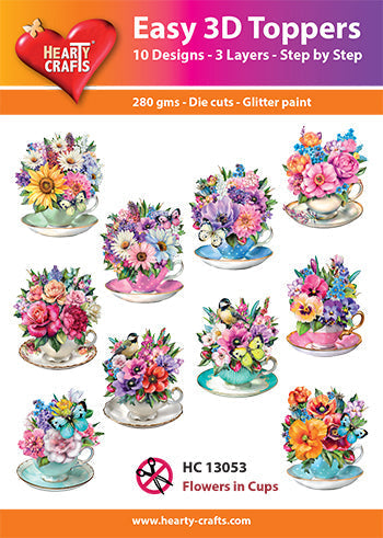 Easy 3D - Toppers Flowers In Cups-1