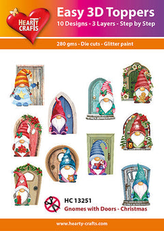 Hearty Crafts Easy 3D-Toppers Gnomes with Doors - Christmas-1