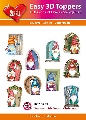 Hearty Crafts Easy 3D-Toppers Gnomes with Doors - Christmas-1