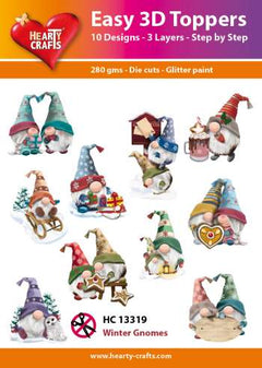 Hearty Craft Easy 3D Topper Winter Gnomes Having fun-1