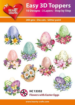 Hearty Crafts Easy 3D Topper - Flowers with Easter Eggs-1