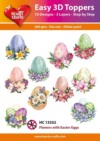 Hearty Crafts Easy 3D Topper - Flowers with Easter Eggs-1