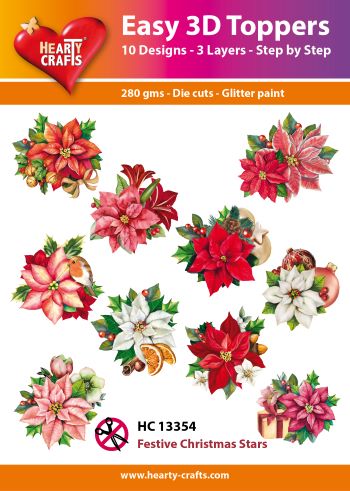 Hearty Craft Easy 3D Topper Festive Christmas Stars-1