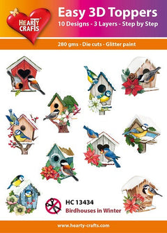 Hearty Craft Easy 3D Topper Birdhouses in Winter-1