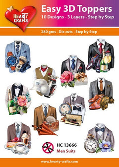 Hearty Crafts Easy 3D Toppers - Men Suits-1