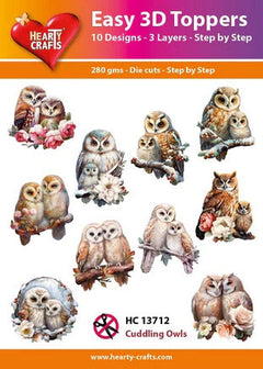 Hearty Crafts Faciles Décorations 3D - Hiboux Câlins-1