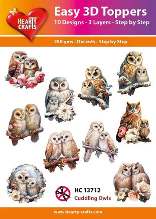 Hearty Crafts Faciles Décorations 3D - Hiboux Câlins-1