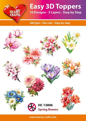 Adornos 3D fáciles de Hearty Crafts - Flores de primavera-1