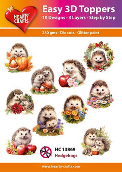 Hearty Crafts Easy 3D Toppers - Hedgehogs-1
