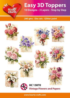 Easy 3D Toppers - Vintage Flowers & Papers-1