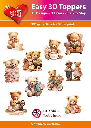 Hearty Crafts Easy 3D Toppers - Teddy Bears-1