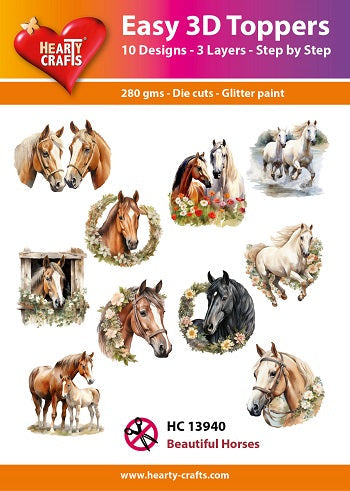 Décorations 3D faciles Cœurs artisanaux - Magnifiques chevaux