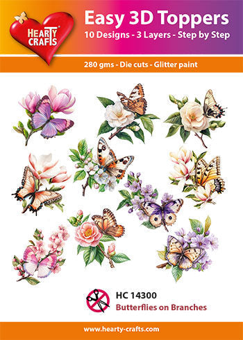 Hearty Crafts Easy 3D Topper - Butterflies on Branches-1