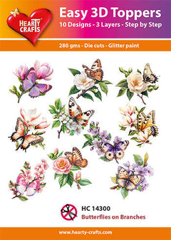Hearty Crafts Easy 3D Topper - Butterflies on Branches-1