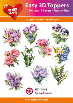 Hearty Crafts Easy 3D Topper - Spring Flowers-1