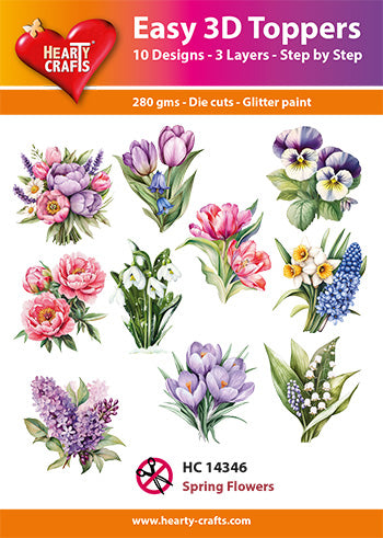 Hearty Crafts Easy 3D Topper - Spring Flowers-1