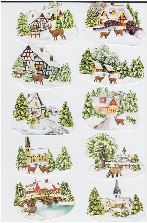 Easy 3-D  Winter Village (10 designs)-1