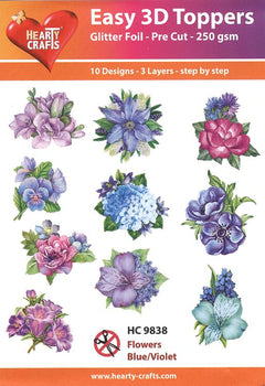 Easy 3D - Flowers - Blue/Violet-1
