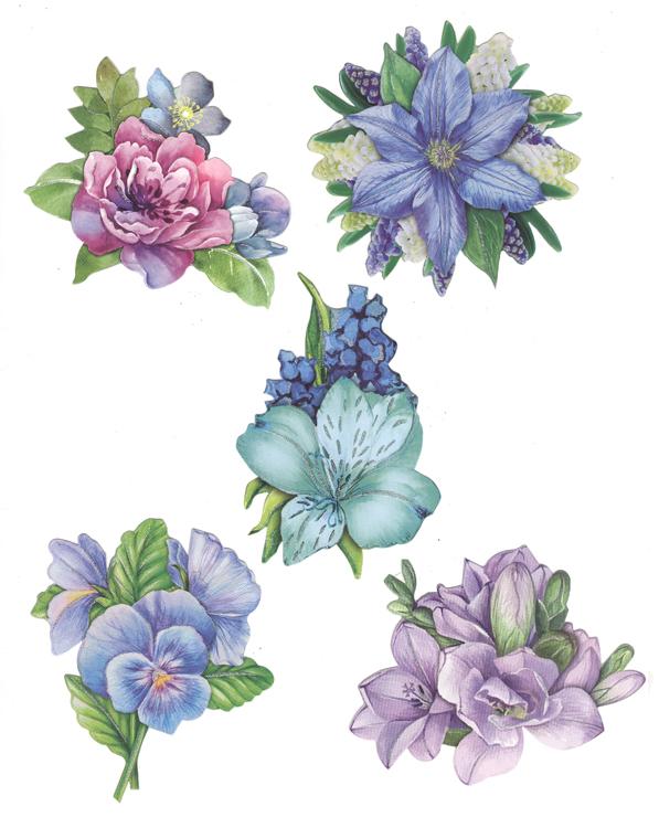 Easy 3D - Flowers - Blue/Violet-2
