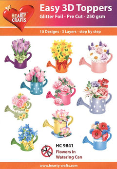 Easy 3D - Flowers in Watering Cans-1