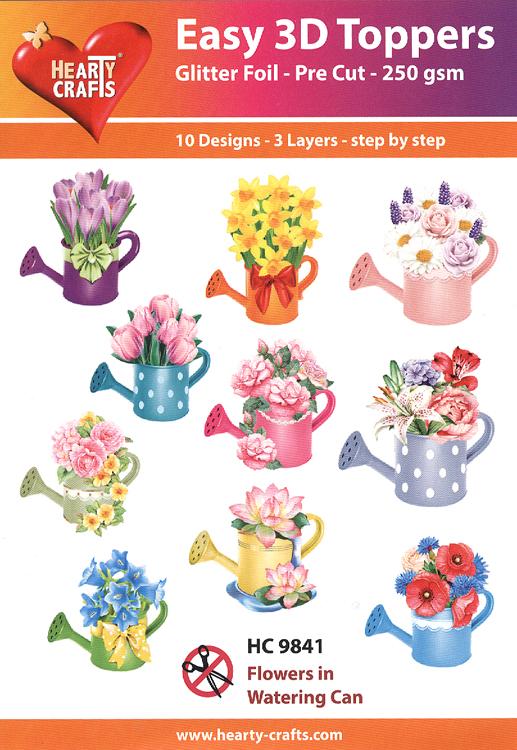 Easy 3D - Flowers in Watering Cans-1