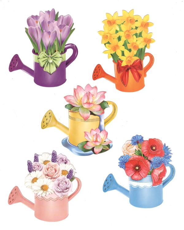 Easy 3D - Flowers in Watering Cans-2