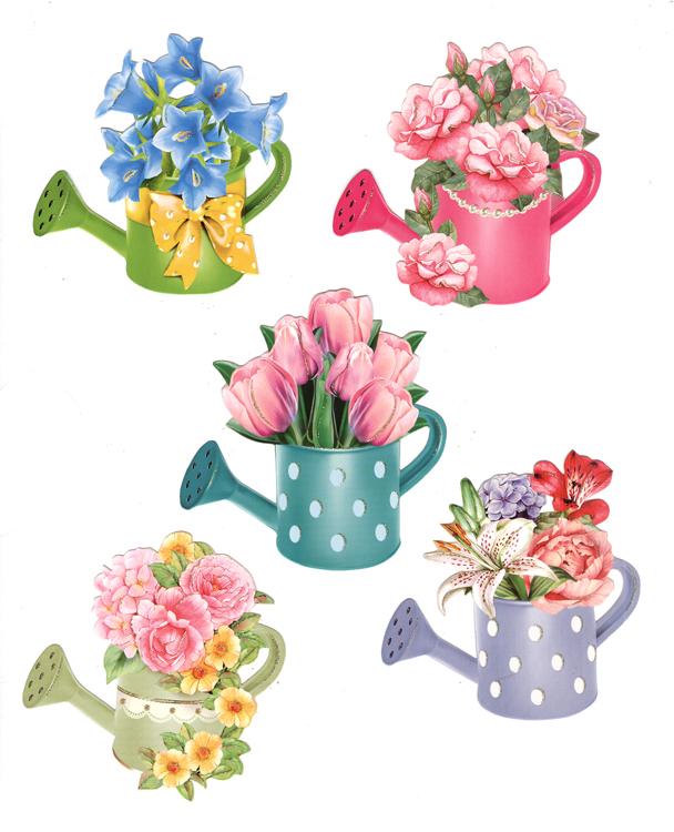 Easy 3D - Flowers in Watering Cans-3