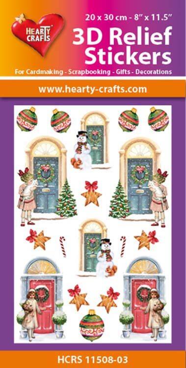 Hearty Crafts 3D Relief Stickers A4 - Christmas Doors-1