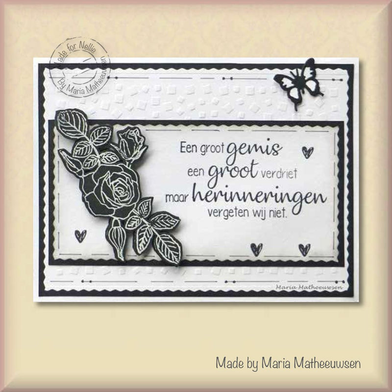 Nellie's Choice Snellen Design Flowers Rose Die & Stamp Set-2