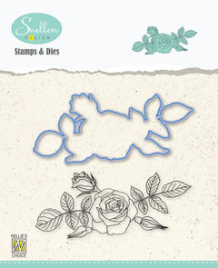 Nellie's Choice Snellen Design Flowers Rose Die & Stamp Set-1