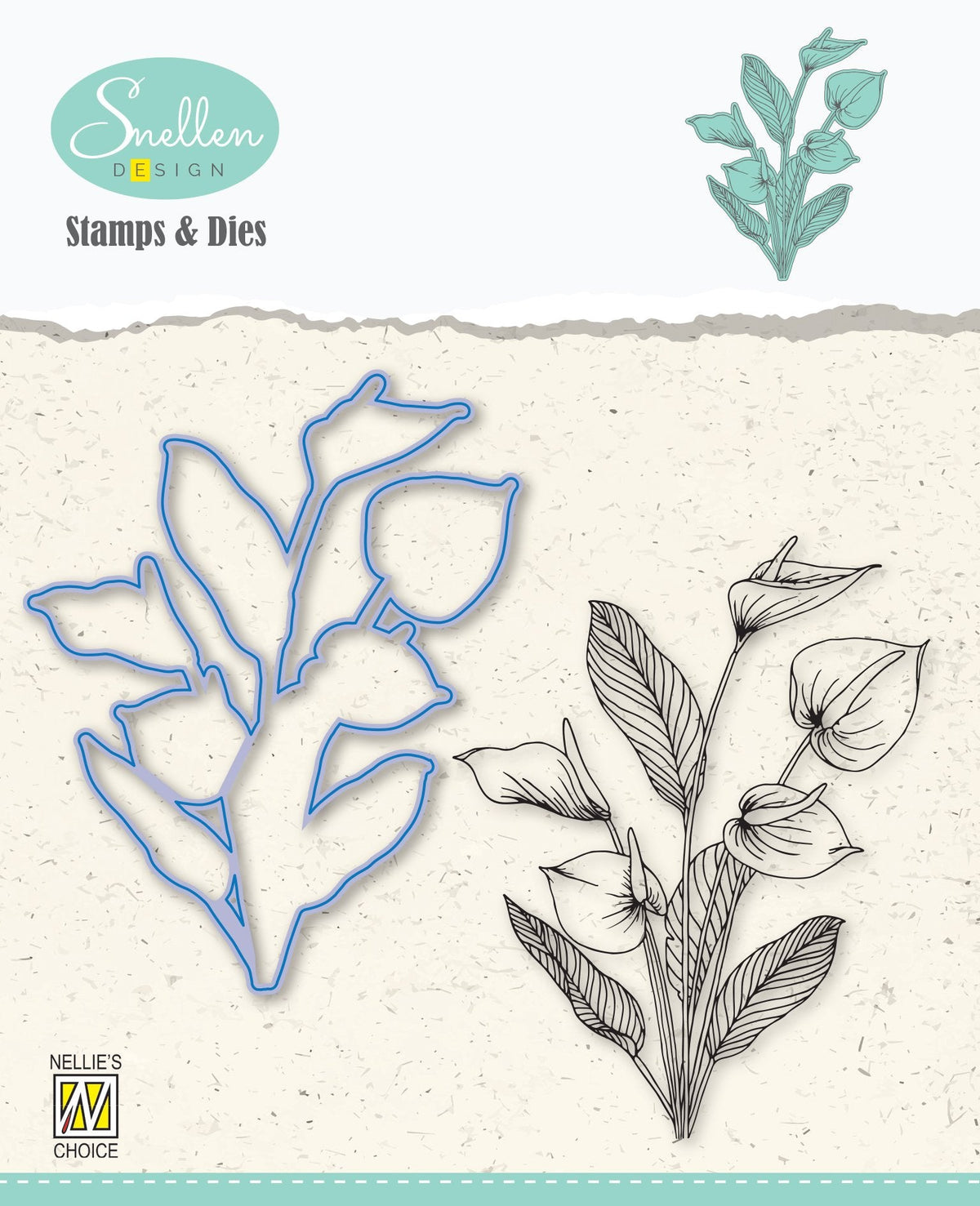Snellen Design Flowers Anthurium Die & Stamp Set-1