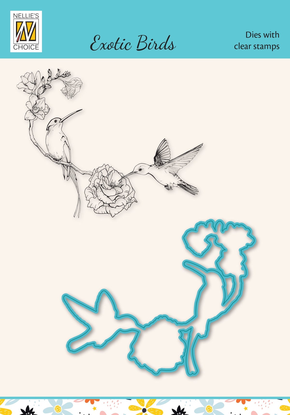 Nellie's Choice Die & Stamp Set - Exotic Birds Series - Hummingbirds-1