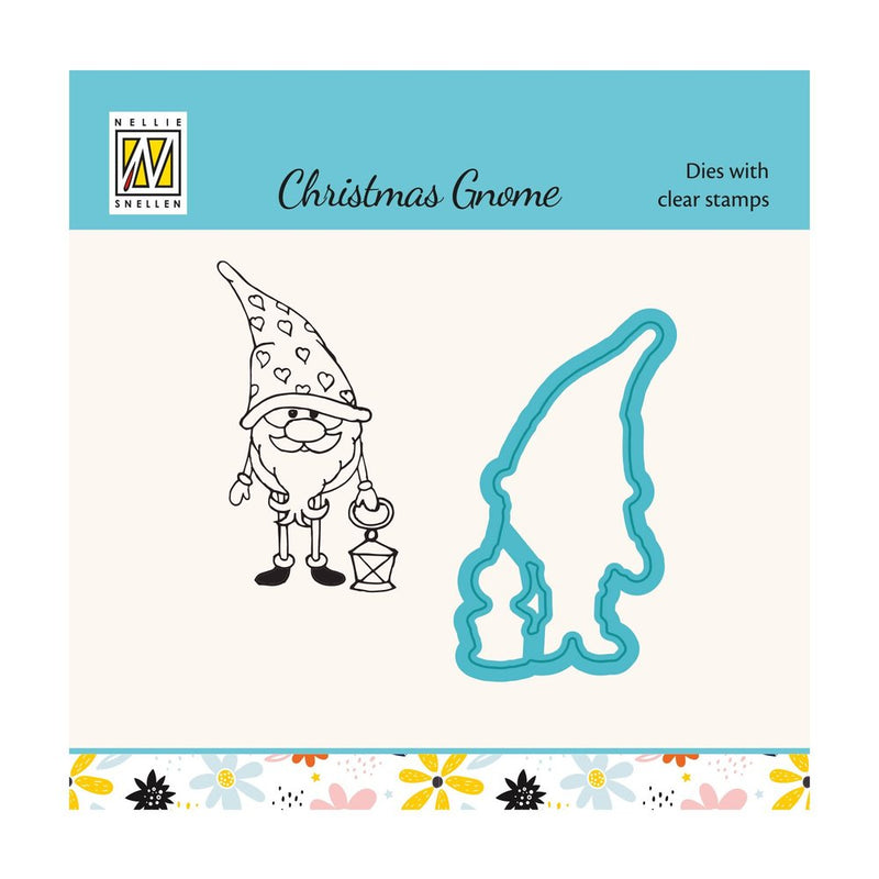 Die & Clear Stamp Set - Xmas Gnome Serie Lantern-1