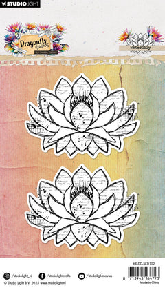HE Stamp & Cutting Die Waterlily Dragonfly Dreams 89x137x3mm 2 Pieces-2