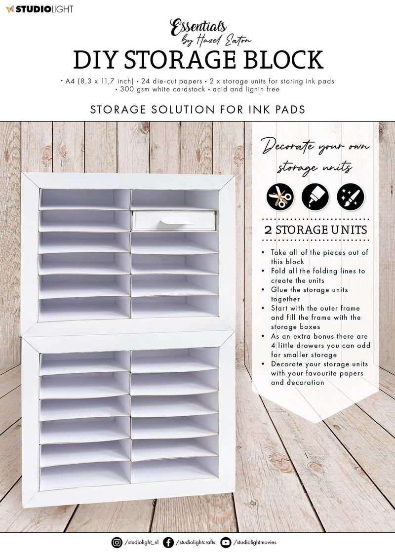 HEN DIY Bloc de rangement pour encre 210x294x5mm 24 feuilles n°57-1