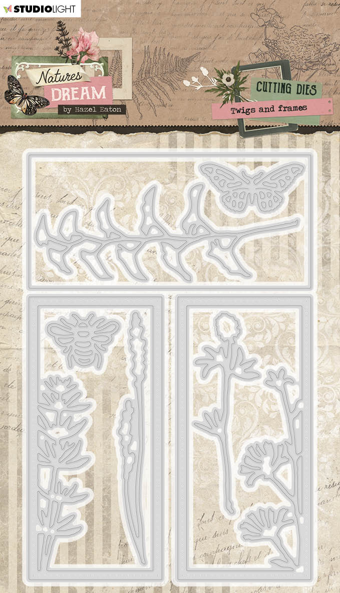 HEN Matrices de découpe Brindilles et Cadres Rêve de la nature 95x143x1mm 8 pc nr.706-1