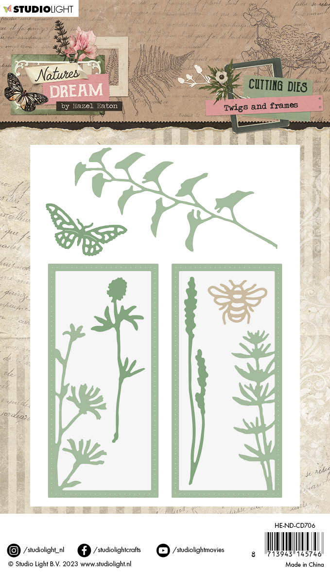 HEN Matrices de découpe Brindilles et Cadres Rêve de la nature 95x143x1mm 8 pc nr.706-2