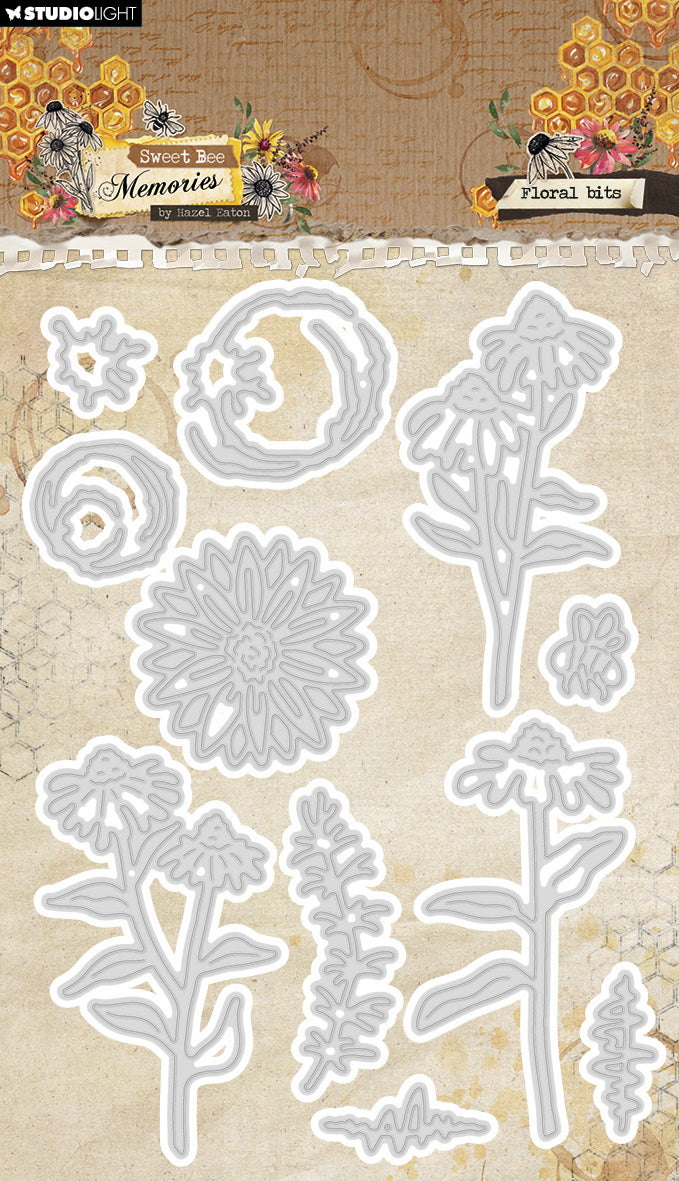 HE Cutting Dies Floral Bits Sweet Bee Memories 11 PC-1
