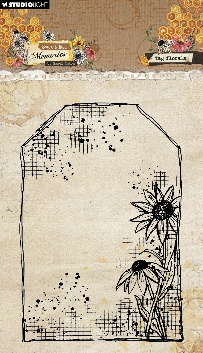 HE Clear Stamp Tag Florals Sweet Bee Memories 1 PC-1