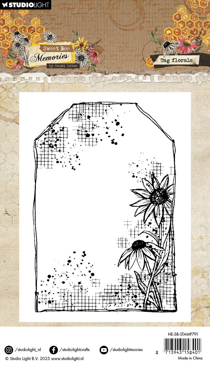 HE Clear Stamp Tag Florals Sweet Bee Memories 1 PC-2