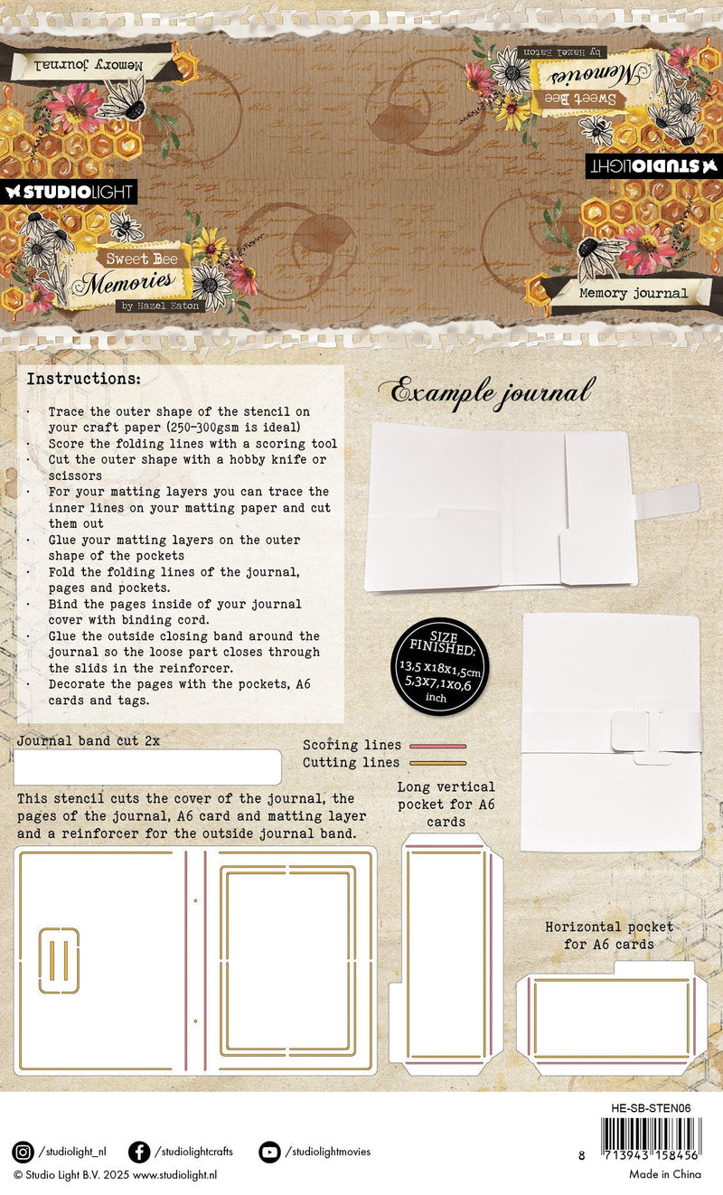 HE Stencil Memory Journal Sweet Bee Memories 4 PC-2
