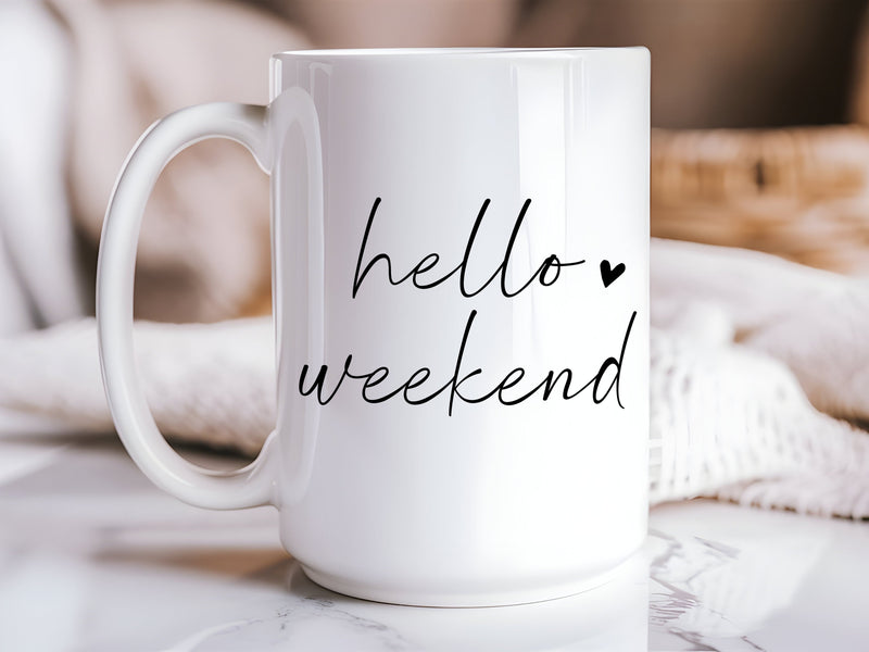 Hello Weekend Mug — Fun Coffee Mug for Relaxing Weekends-2