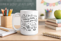 Helping Little Minds Grow Teacher Mug | 15oz Coffee Mug | Teacher Appreciation Gift | Preschool Teacher Gift | Educator Mug-1