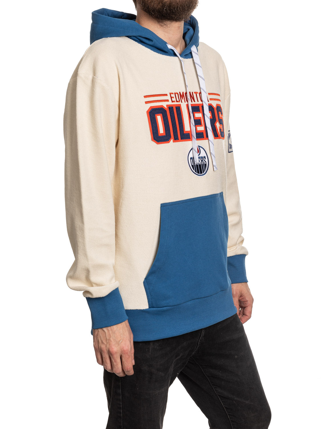 Sudadera con capucha premium retro Reverse Terry unisex de los Edmonton Oilers de la NHL