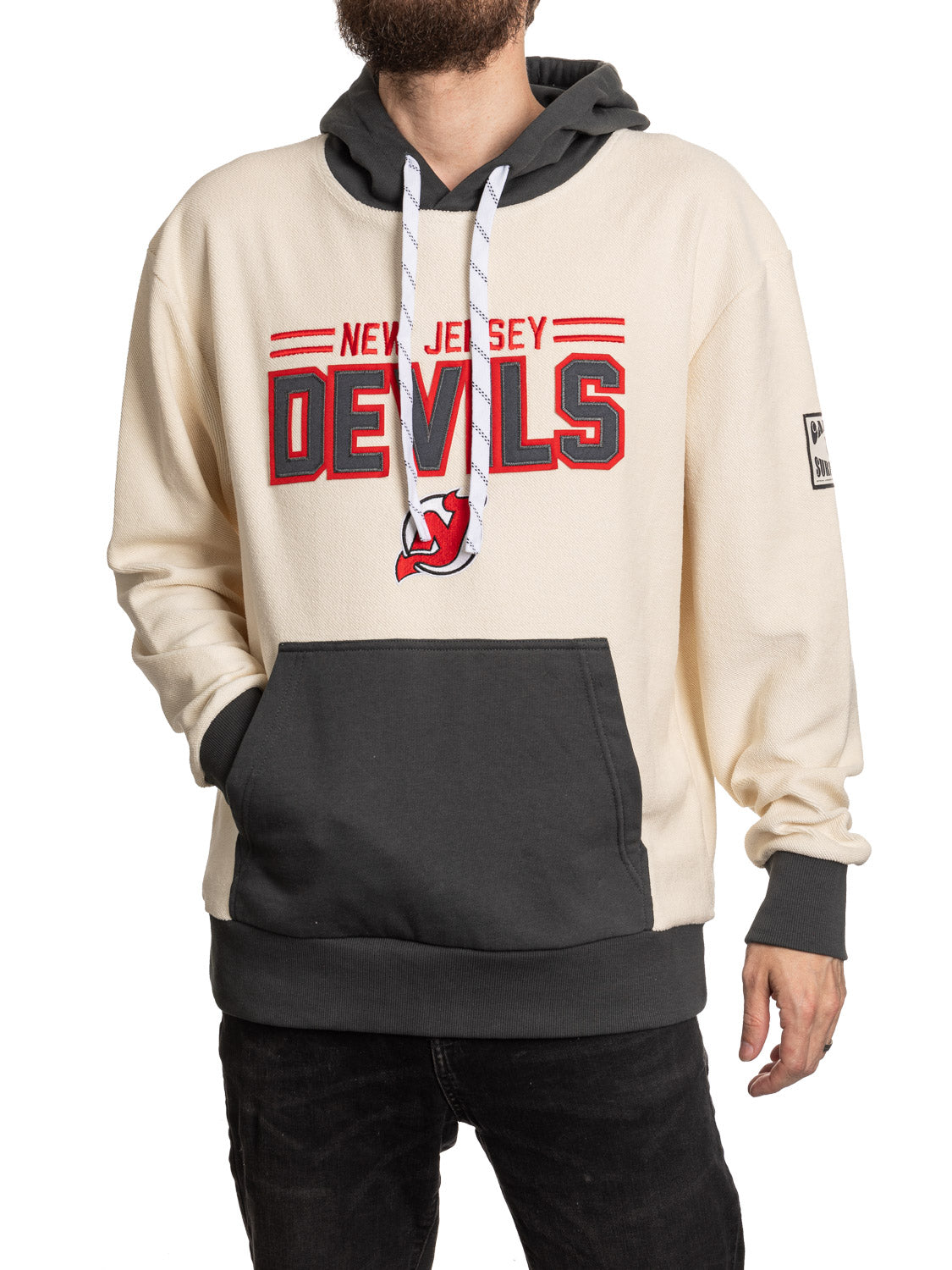 New Jersey Devils NHL Unisex Reverse Terry Retro Premium Hoodie-1